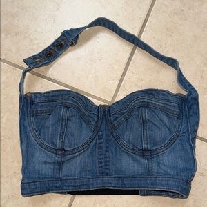 Guess Denim Crop Bustier top